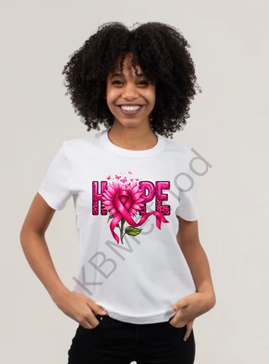 Hope Pink Ribbon Breast Cancer Awareness T-Shirt